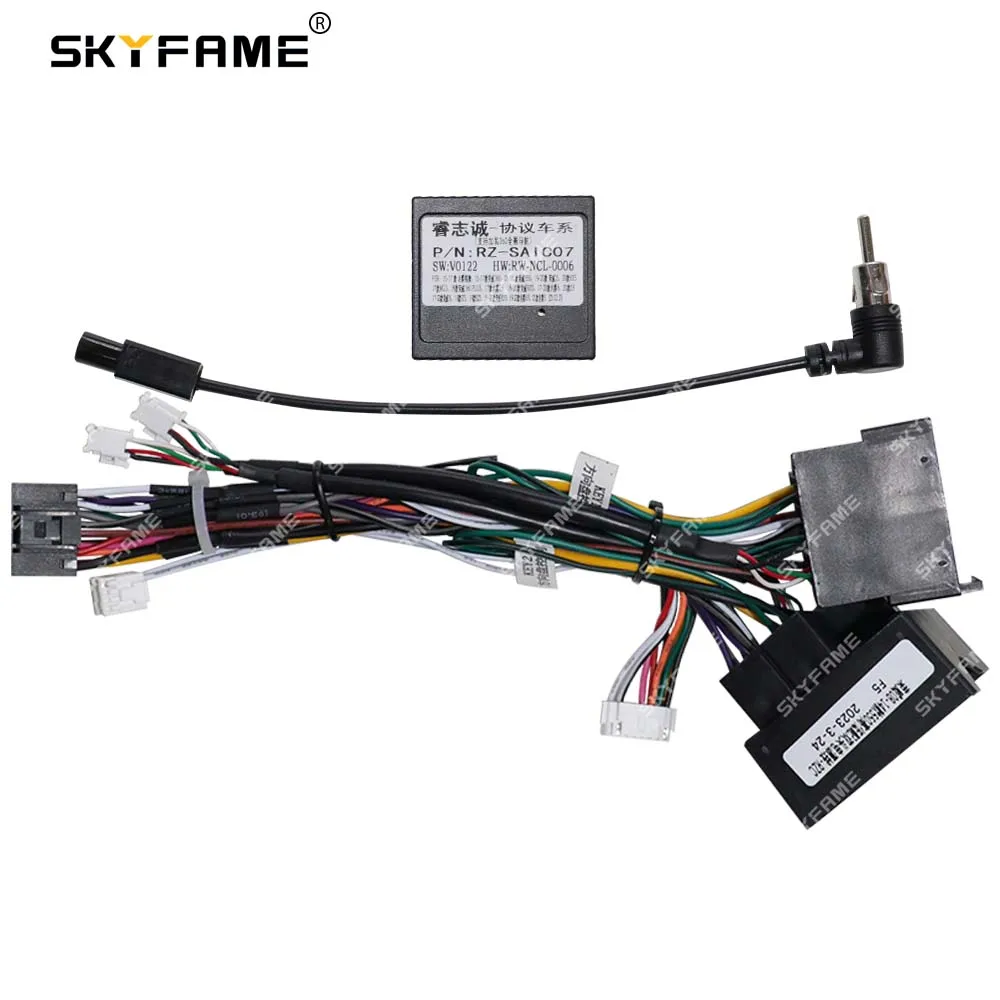 SKYFAME سيارة 16Pin ستيريو الأسلاك تسخير كابل الطاقة Canbus صندوق فك ل Roewe 550 20T MG ZS HS GS MG5 MG6 RZ-SAI C07