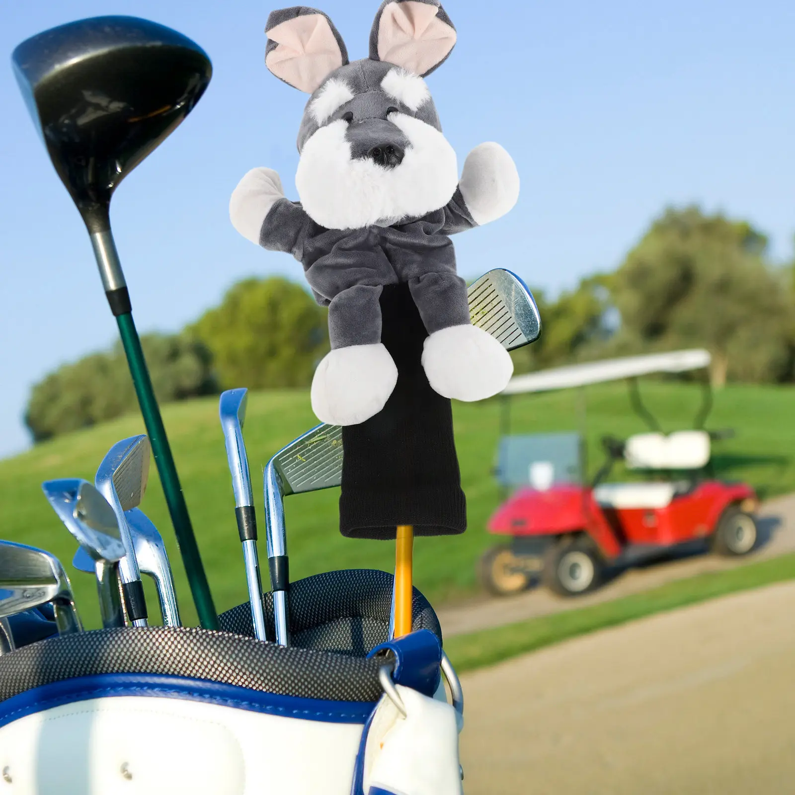 Funny Club Covers Animal Headcover Soft Protective Cartoon Schnauzer Dog Golf Accessories Driver Head Cover view 6