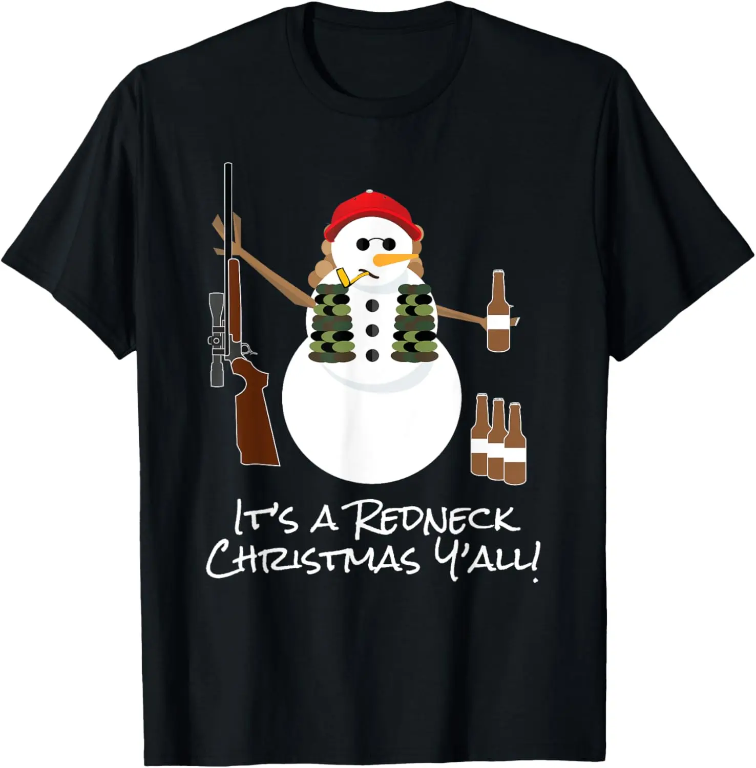 

Funny Redneck Christmas Snowman Shirt Sarcastic Gift Tee T-Shirt