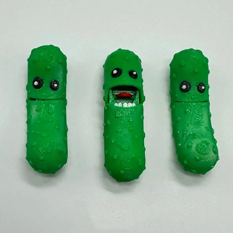 3D Printing Emotional Cucumber Figurines Mystery Pickle Jar Ornaments Funny Positive Energy Cucumber Gift Home Office Decoration