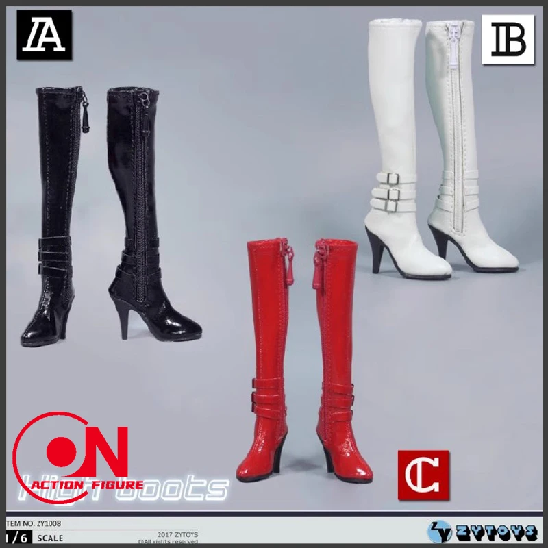 ZYTOYS ZY1008 1/6 Scale Female High Boots Hollow Shoes Model Fit 12'' TBL PH JO Soldier Action Figure Body Dolls