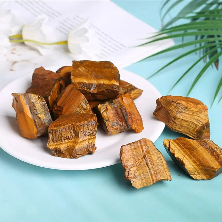 Natural Stone Tiger Eye Raw Stones  Chakra Healing Quartz Crystal Repair Rock Mineral Specimen Home Decor