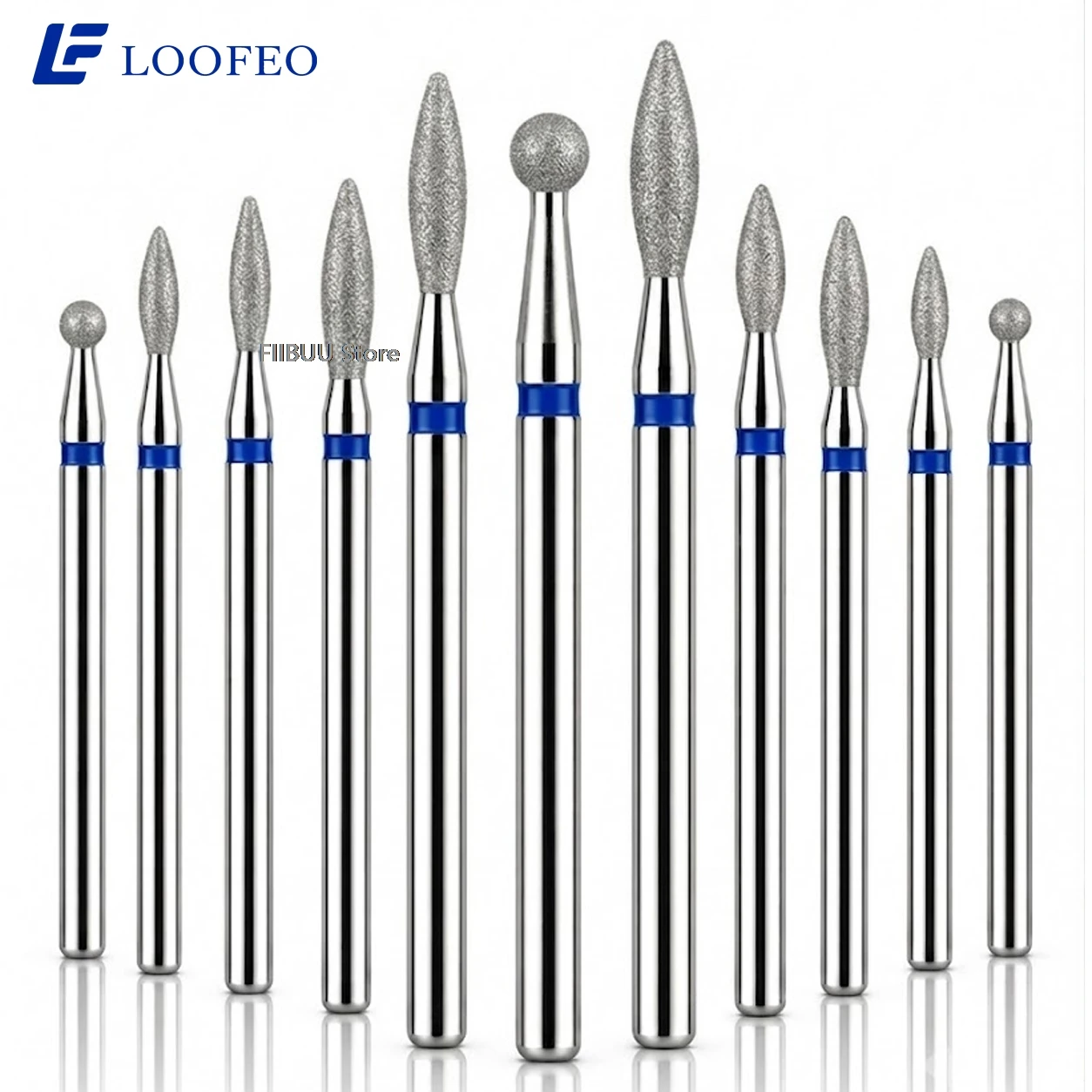 Image of 10-teiliges Diamant-Nagelbohrer-Set, Fräser für Maniküre, Pediküre, Feile, Polierer, Nagelhautentferner, Gel-Bits, Nagelvorbereitung