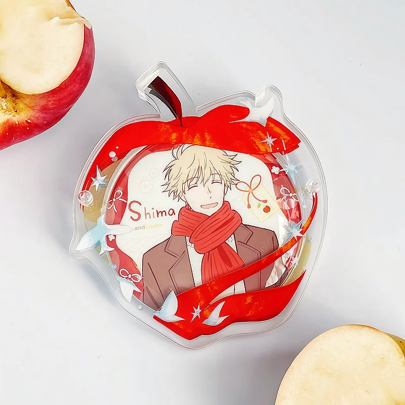 Apple‑Bird Acrylic Display Brick for 3inch Card, 58/75mm & Oval Badge, Cute Fruit Shapes Photo Frame, for Anime Kpop Merch Decor