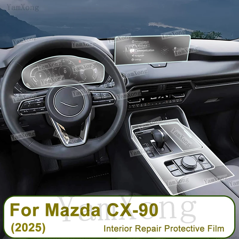 For Mazda CX-90 2025 Car Interior Center Console Transparent TPU Protective Gearbox Film Anti scratch Stickers