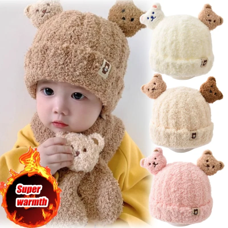 

New Winter Baby Hat Knitted Infant Cap Warm Fleece Lined Beanie for Boys Girls Toddler Thermal Cold Weather Ear Flap