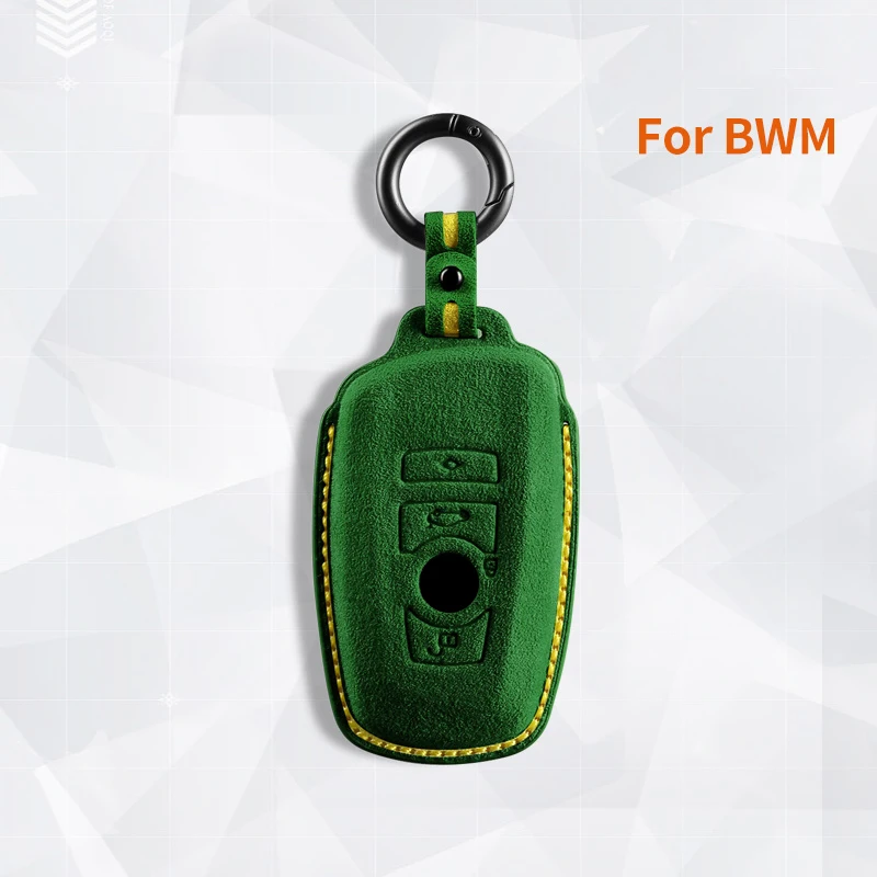 For BMW 1 3 5 7 Series X1 X3 X4 X5 F10 F15 F16 F20 F30 F18 F25 M3 M4 E34 Leather Car Key Case Cover Suede Keychain Key Shell