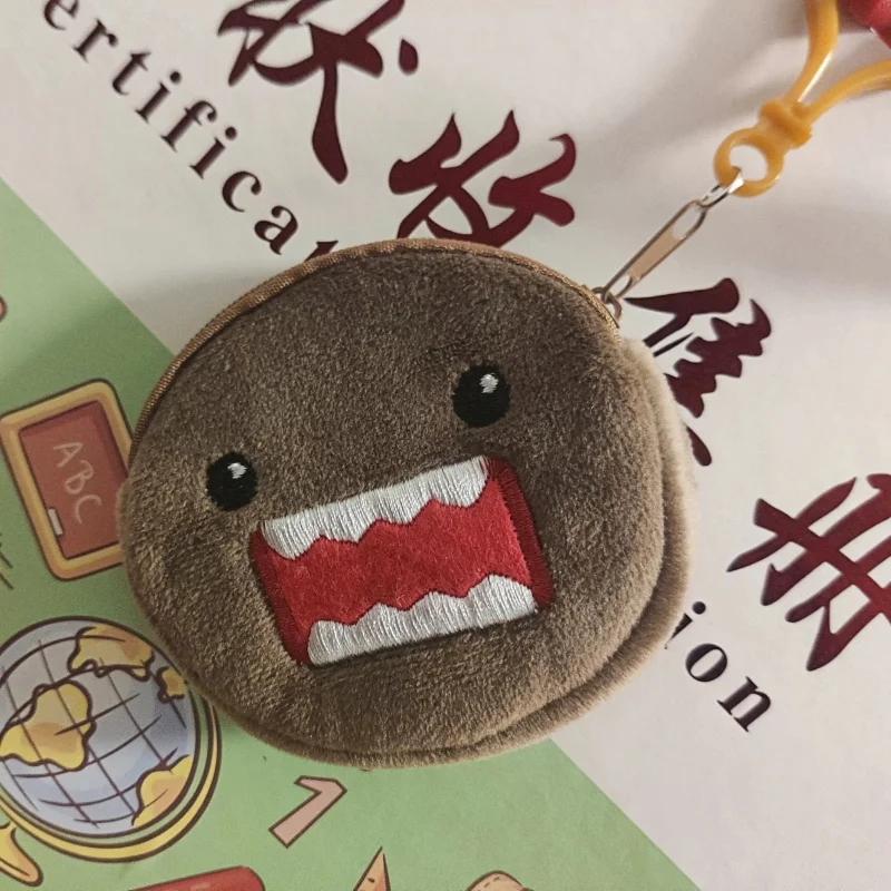 Kawaii Domo Kun Peluş bozuk para cüzdanı Kadın Çantası Anahtarlık Klip Sevimli Cüzdan Karikatür Anime Yuvarlak bozuk para kesesi Durumda Mini Para Çantası Hediyeler