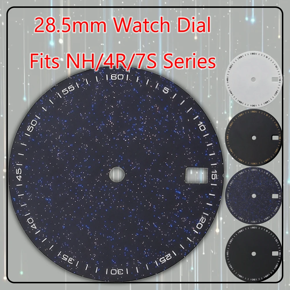 mostrador-de-relogio-285mm-esmaltado-azul-aventurina-ceu-estrelado-sem-logotipo-data-Unica-coroa-3-38-nh35-nh36-4r35-4r36-nh34-peca-de-modificacao-mecanica