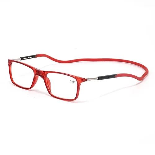 Imagen 2 del producto Loycco-Gafas de presbicia con cuello colgante ajustable para hombre y mujer, Gafas de lectura portátiles magnéticas permanentes, Gafas cuadradas de marco completo
