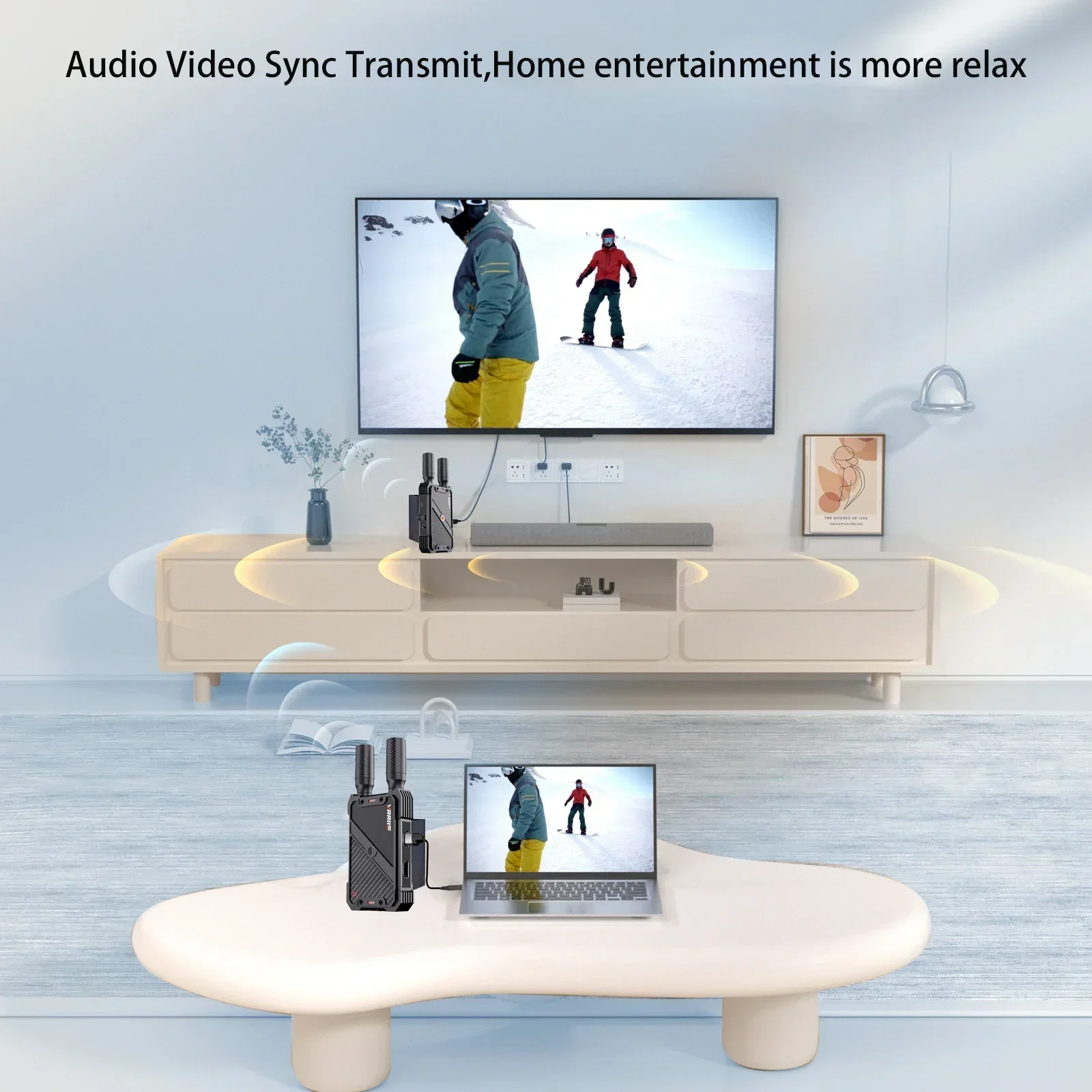 Vrriis HD 400m Wireless Video Transmitter and Receiver HDMI Extender Display Adapter for Outdoor Wedding Camera Live Streaming