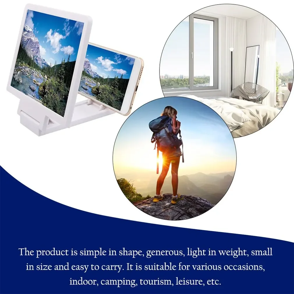 Lente d'ingrandimento per schermo del telefono cellulare Protezione per gli occhi Display Amplificatore per schermo video 3D Supporto per supporto per espansione allargato senza alimentazione