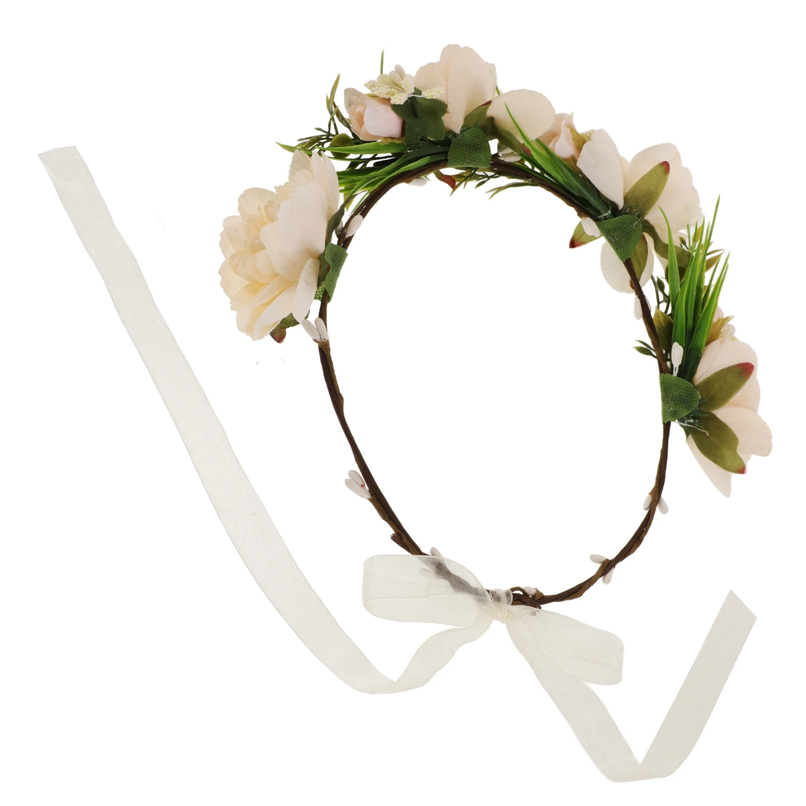 

Floral Headpiece Crowns Headb for Women Girls Soft Material Wedding Party Photo Props Hair Accessories Adjustable Size