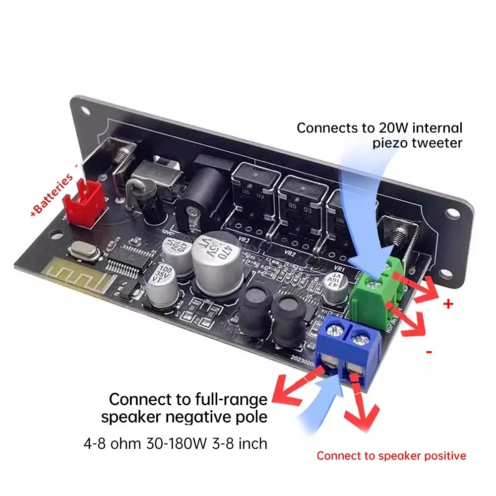 

DIY Car Audio Amplifier Module DC 12V HIFI High Bass BT 5.1 Audio Receiver Board for Sound System Modification