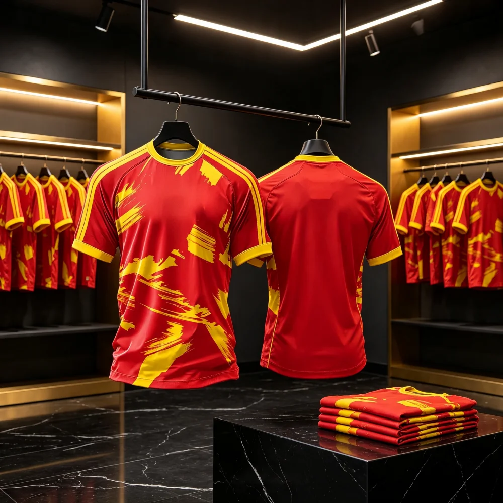 Spain National Team Flag Fans Football Jersey Lion Retro 3D Quick Drying Breathable Sports Casual Men's Top Family Kids Tees