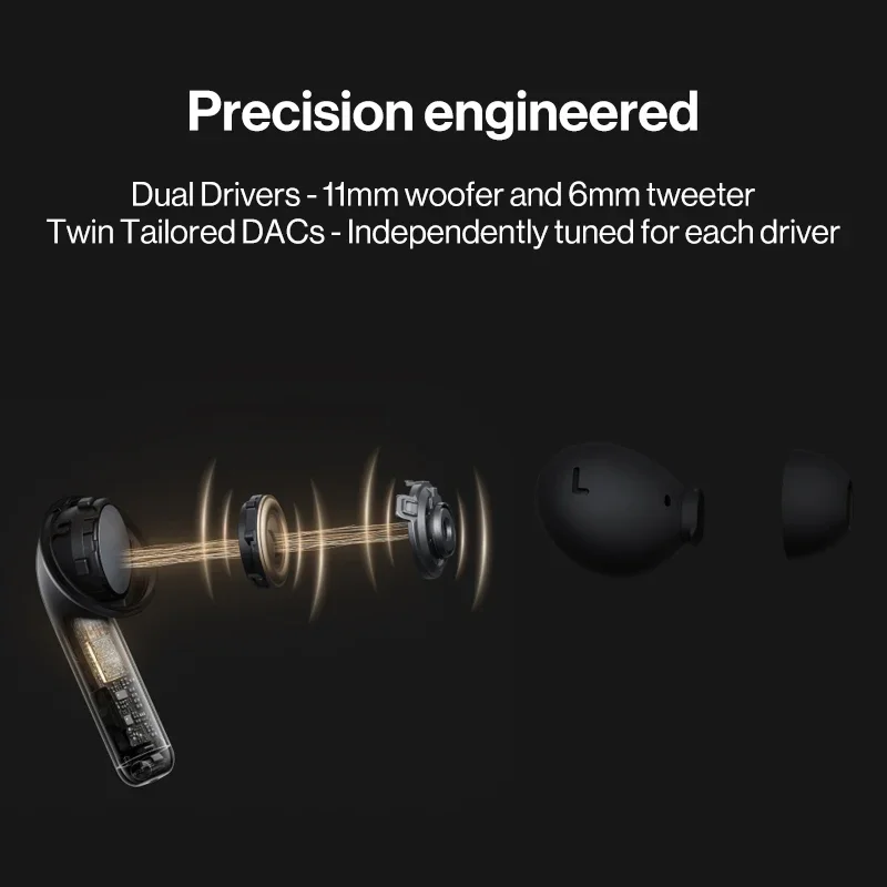 Global Version Oneplus Buds Pro 3 TWS Bluetooth Earphone 50dB Active Noise Canceling 43h Battery Life Bluetooth 5.4 IP55 AAC SBC