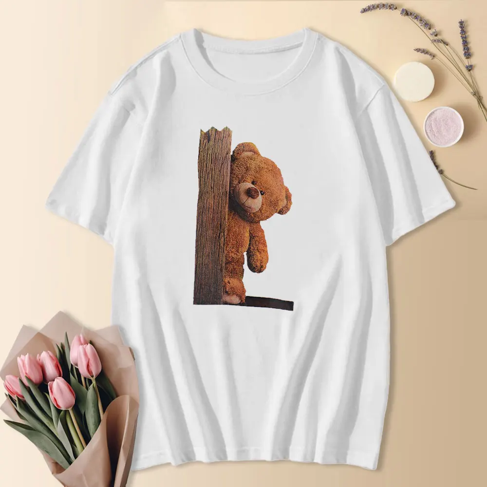 Mens T Shirts Short Sleeve O-Neck Casual Beach TEDDY Printed High Quality 100% Cotton Tee European Size XS-3XL