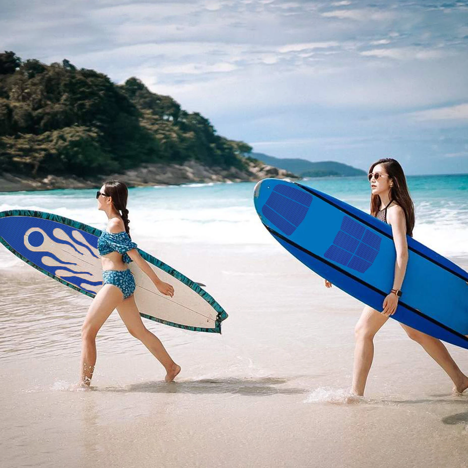 240*45 سنتيمتر الماس إيفا لوح التزلج وسادة تثبيت المضادة للانزلاق سطح السفينة قبضة حصيرة ذاتية اللصق البحرية تصفح الجر ورقة لركوب الأمواج SUP #6