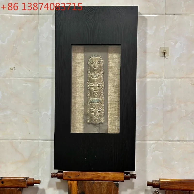 Antique style carving art wall decoration, high-end antique three-dimensional relief painting wall hanging