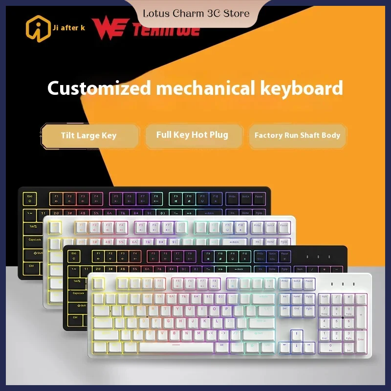 Ai Stone Fe87 Fe104 Mechanical Keyboard  Wireless Bluetooth 2.4g Tri-Mode Hot Swap Game Dedicated Computer Laptop Accessories