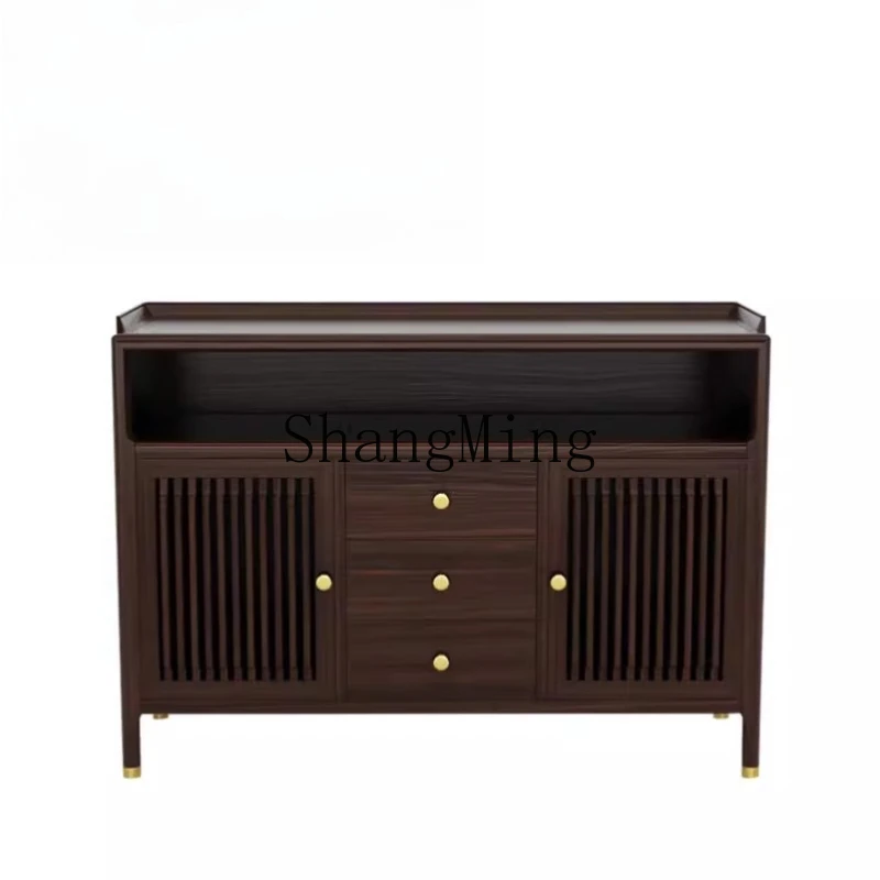 

FG new Chinese ebony dining side cabinet modern light luxury simple Chinese living room solid wood furniture