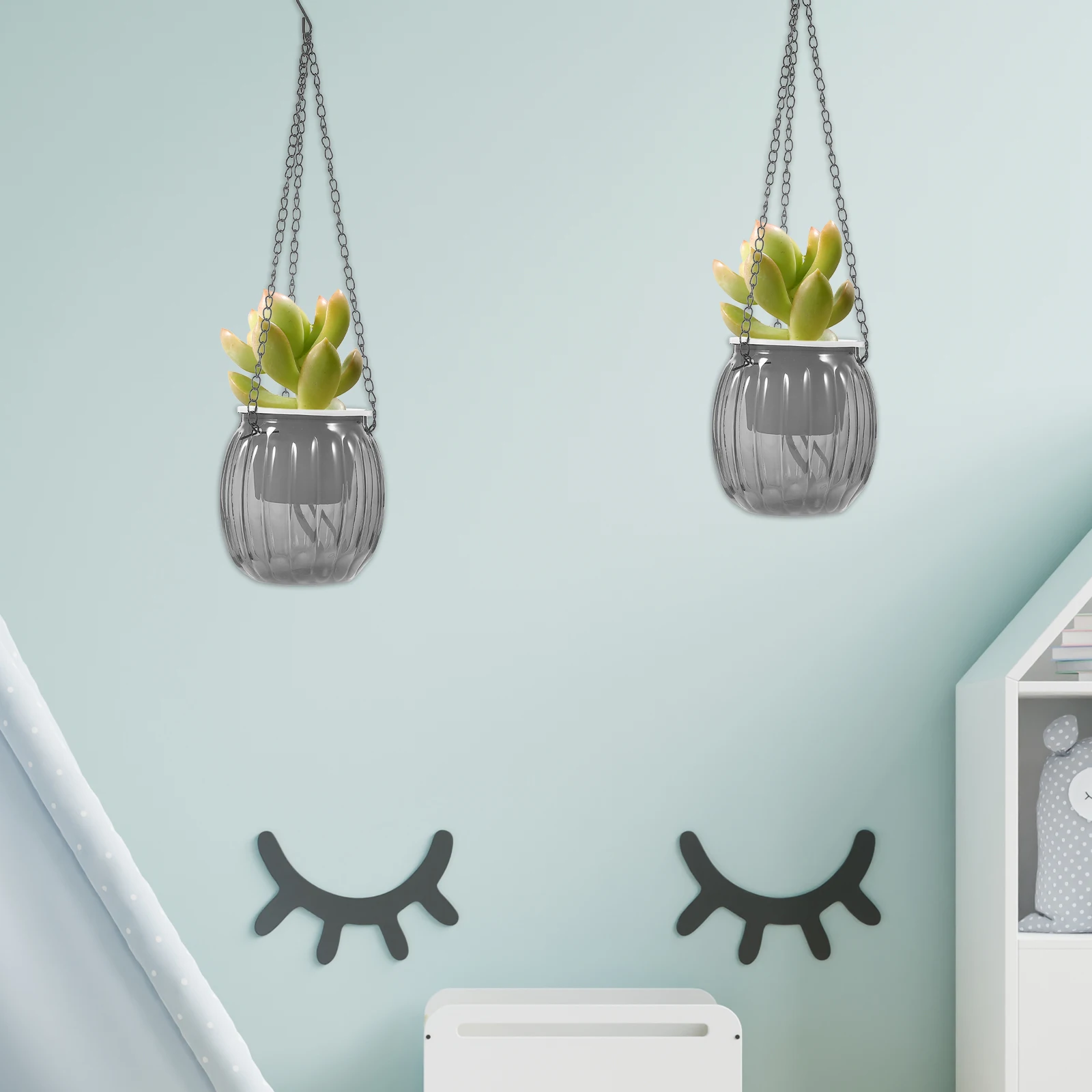 

Self-Watering Hanging Flower Pot Thickened Hydroponic Planters Cotton Rope Stable Plastic Nursery
