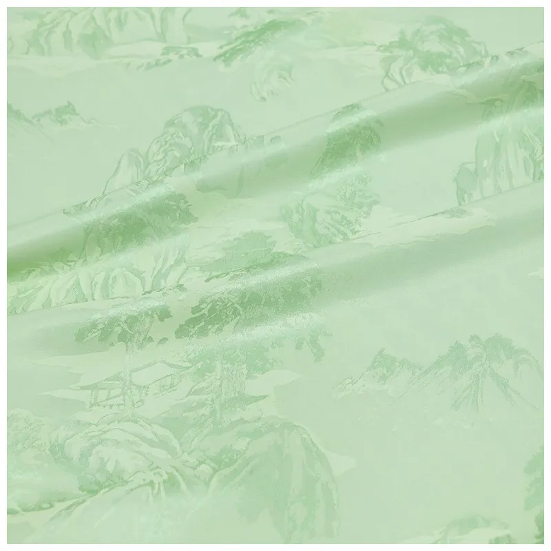 Tecido jacquard misturado de seda novo vestido cheongsam e hanfu de estilo chinês