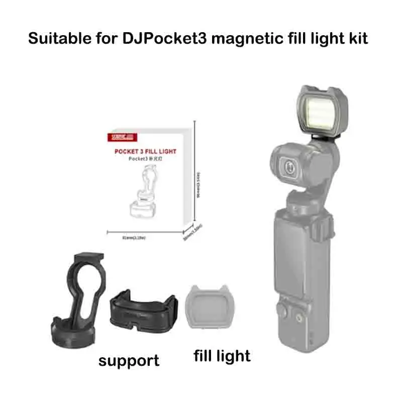 

Magnetic Fill Light with Mount Bracket for DJI Osmo Pocket 3 Camera Accessories Cat's Ear LED Lights Warm Soft Light