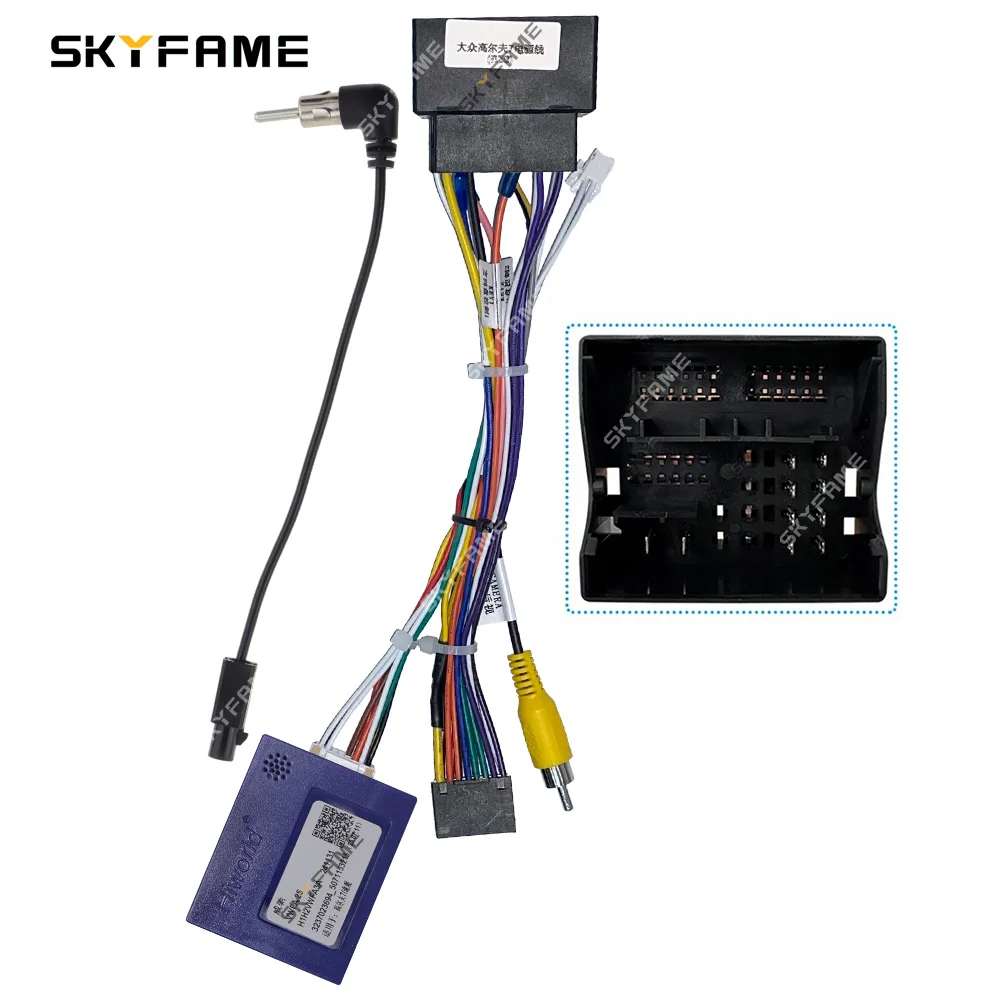 Car 16pin Wiring Harness Adapter Canbus Box Decoder Tesla 9.7 Inch Android Radio Power Cable For Volkswagen Golf 7 VWFA.2S