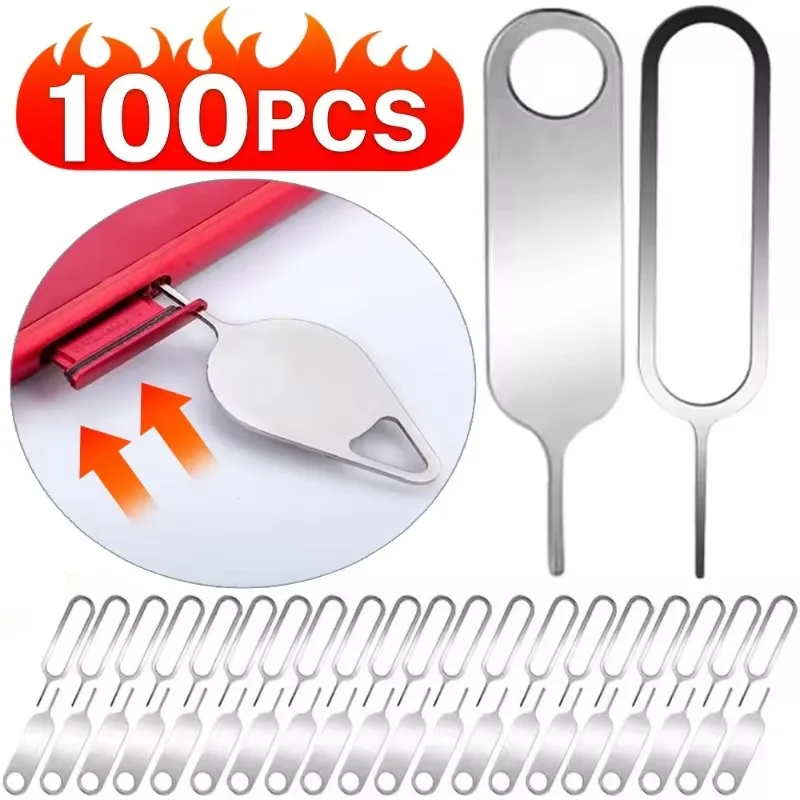 100/1 قطعة معدنية إخراج بطاقة Sim صينية مفتوحة دبوس مفتاح أداة آيفون 16 15 سامسونج شاومي أبل آي باد اللوحي إبرة إزالة عالمية