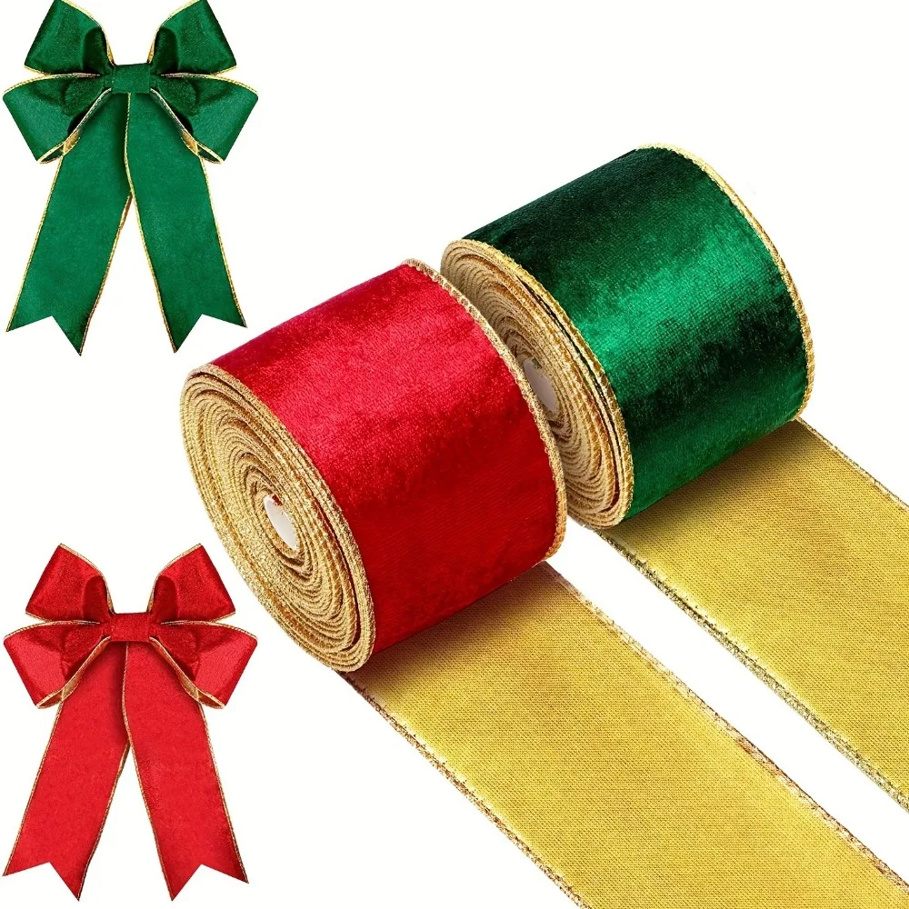 1 Stück einfarbige Band-Geschenkverpackung für Weihnachten, Neujahr, Karneval, Partys, die Schleife, Weihnachten, Handwerk, Dekorationszubehör herstellen