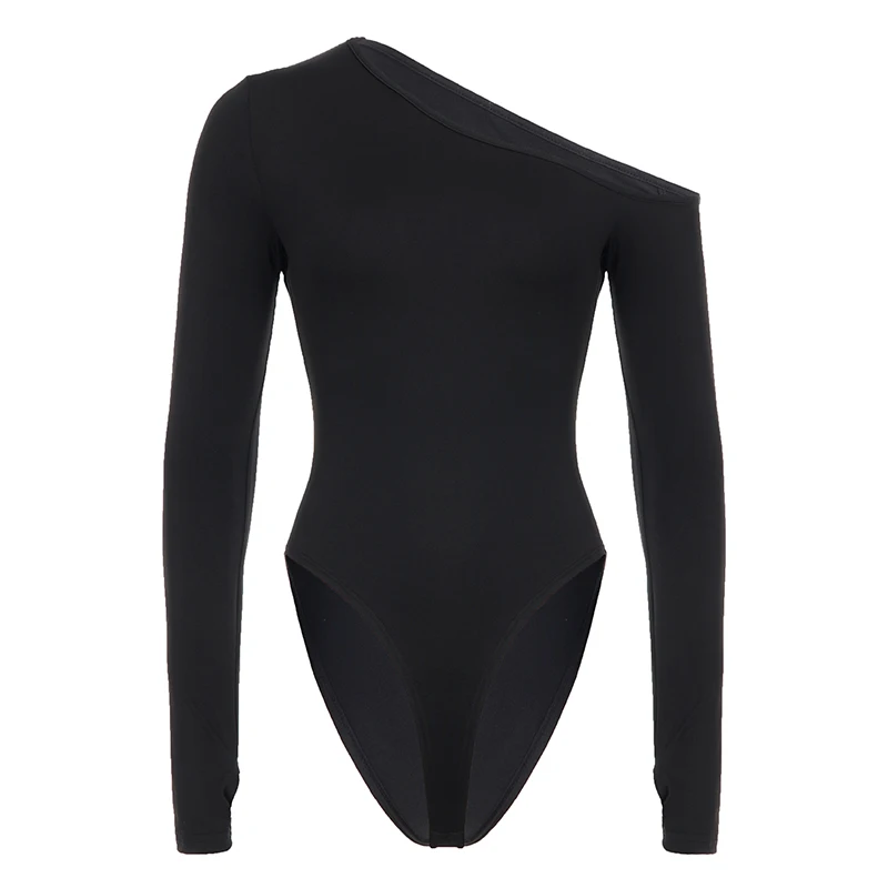 ملابس داخلية مثيرة مفرغة ورقبة مائلة ضيقة بدون ظهر وأكمام طويلة ثوب فضفاض للسيدات موضة خريف وربيع 2025 ملابس خروج للسيدات