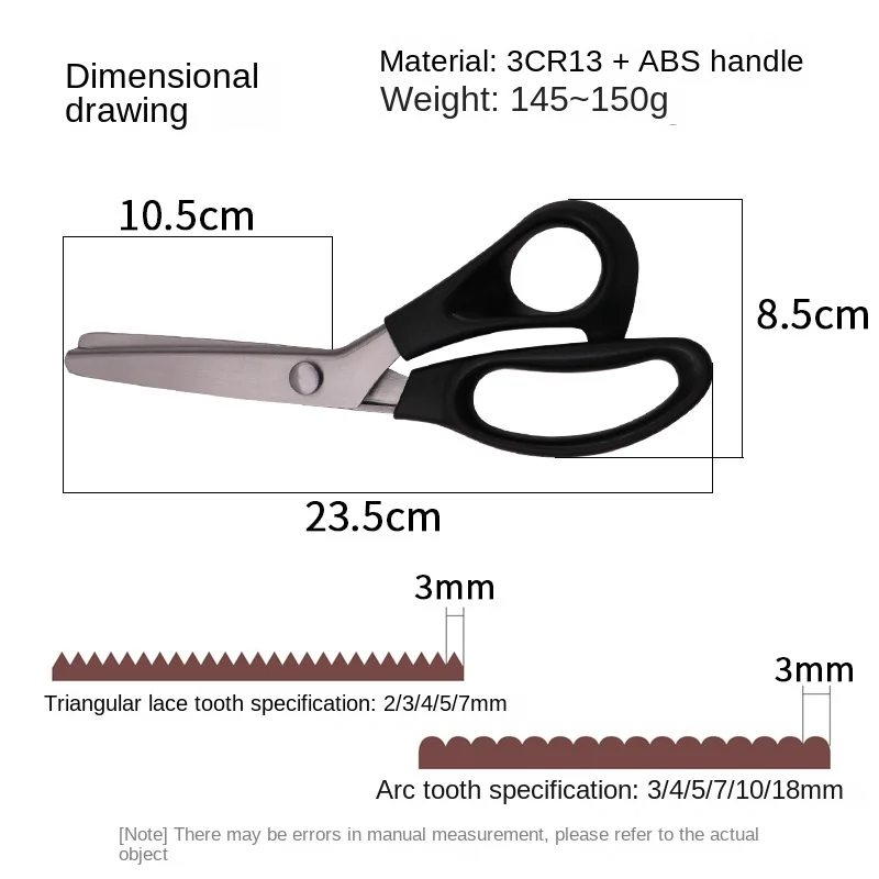 Tooth Cloth Scissors Triangular Dog Tooth Serrated Tailor Scissors, Handmade Lace Scissors, Arc Wave Scissors