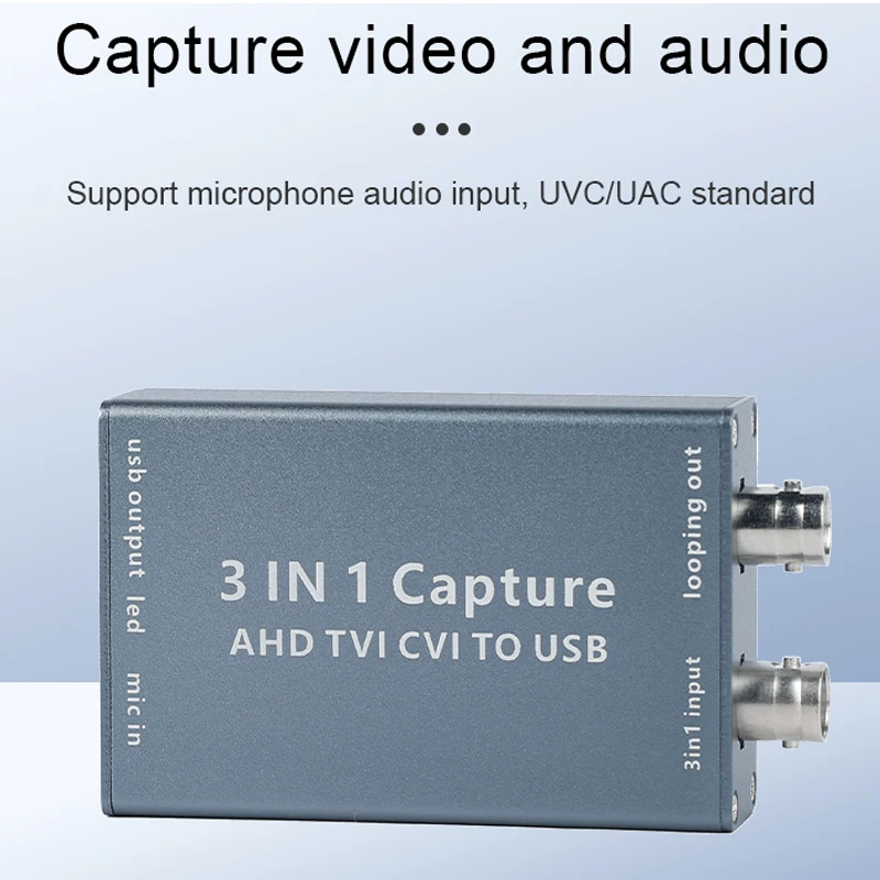 AHD TVI CVI to USB 3.0 Video Capture Card 1080P 60fps HD capture card Video Record Box for Live Streaming TVI CVI Video Card