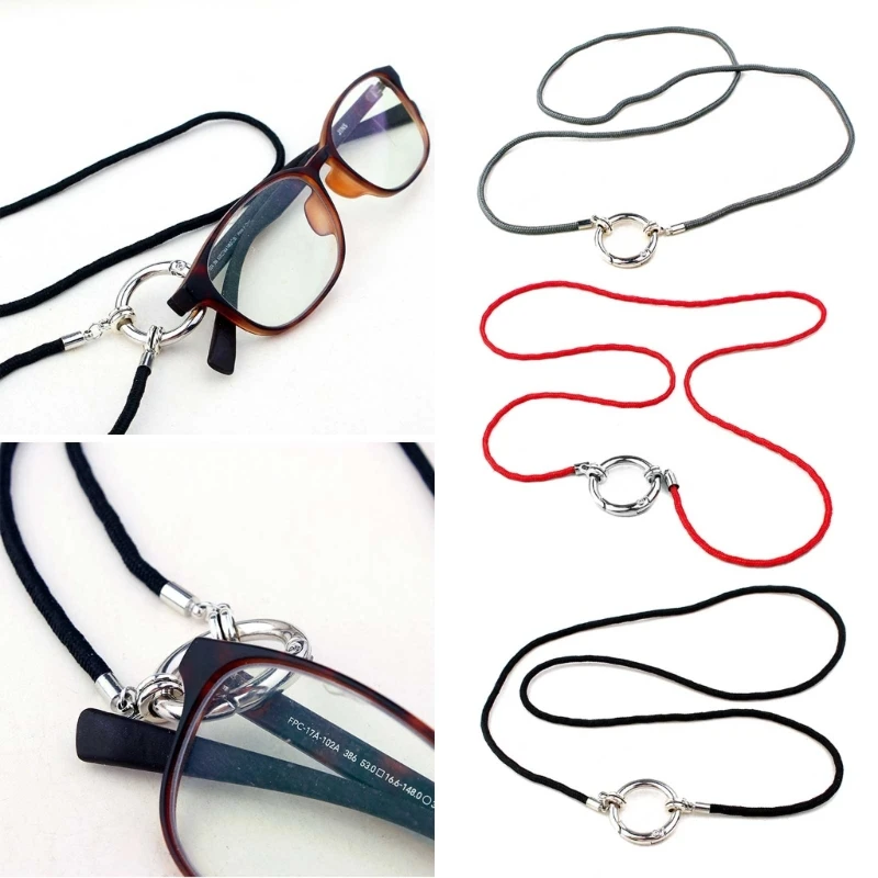 

Eyeglass Holder Necklace Ring Simple Glasses Holder Strap Chain Sunglasses Holder Anti-lost Cord Necklace For Women Men