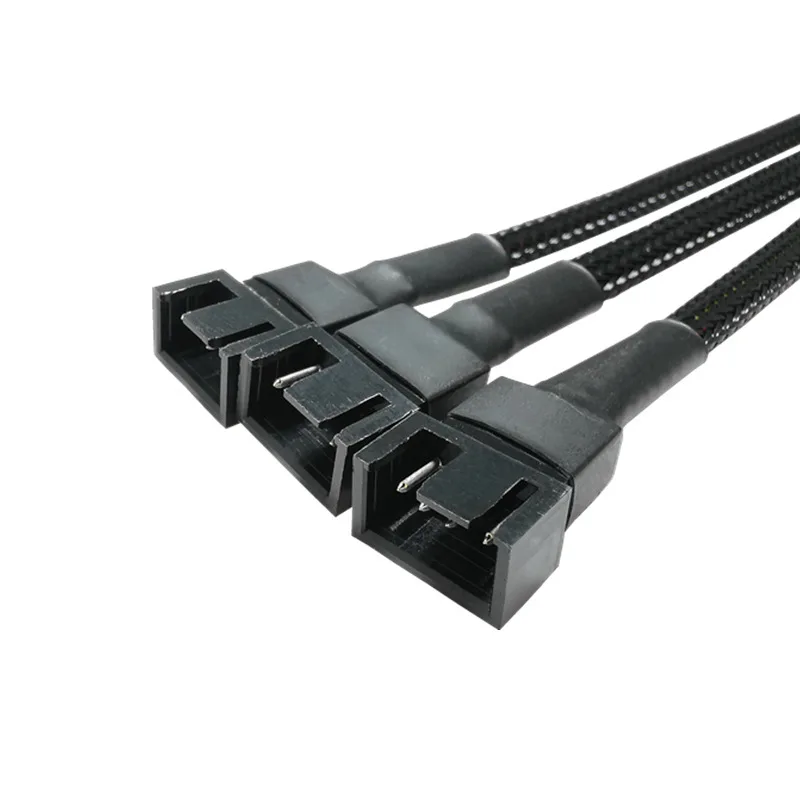2Pcs 4Pin PWM Fan Extension Cable, 1‑to‑3 Splitter Cable, 4‑Pin Motherboard PWM Temperature‑Controlled Fan Power Extension Cord