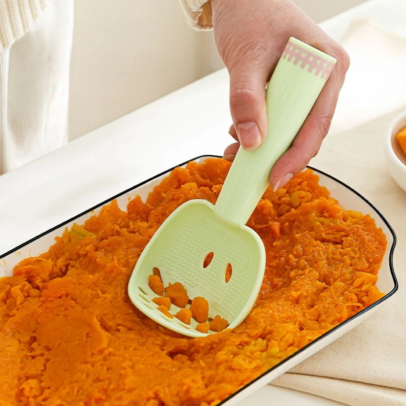 Multi-functional Cooking Spoon Strainer Household Kitchen Food Grade Drain Spoon Baby Food Aid Tool Creative Potato Puree Scoop