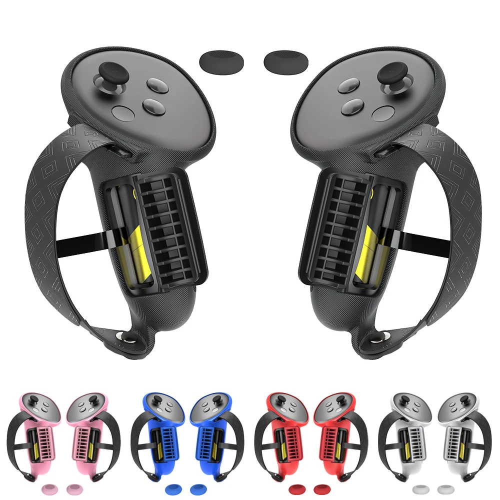 Copri maniglia in silicone per Meta Quest3/Quest3S con accessorio per apertura batteria - Copri maniglia