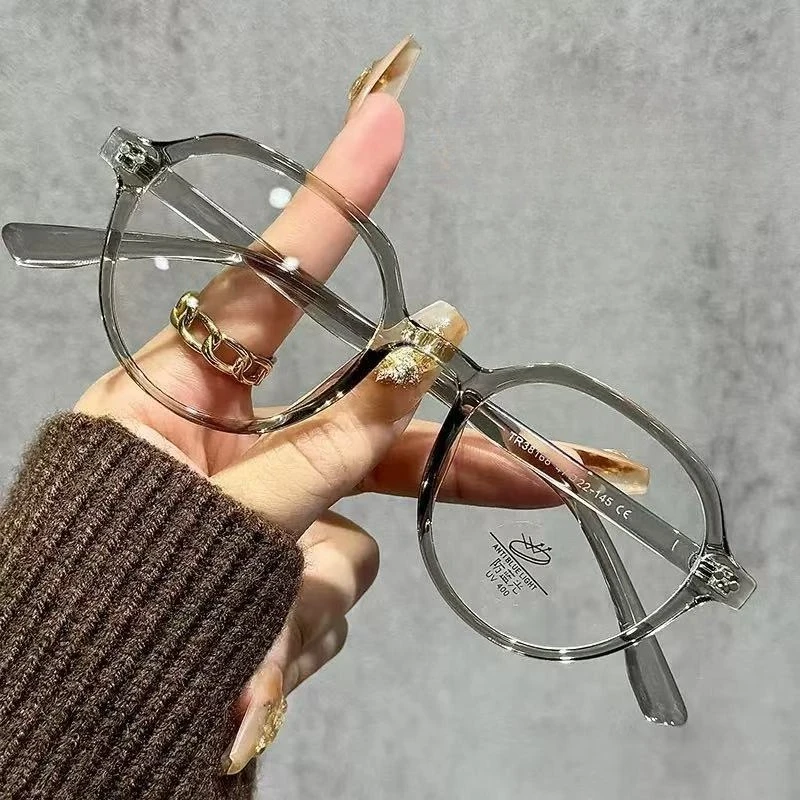 

Women's INS Style Blue Light Blocking Plain Glasses High-Quality Polygonal Frame Non-Prescription Eyewear Classic Men Goggles