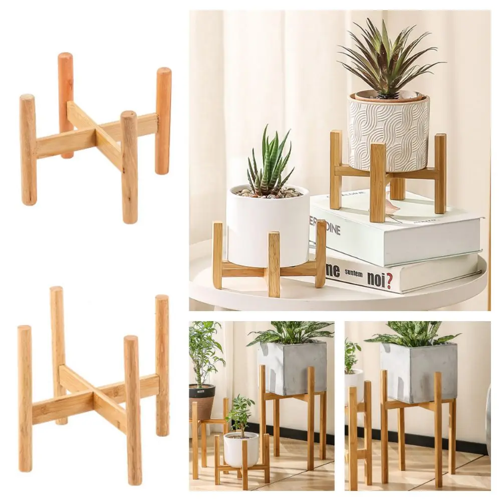 

Floor-Standing Wood Flowerpot Holder Home Decoration Gardening Supplies Bonsai Display Stand Desktop Ornament Round Leg