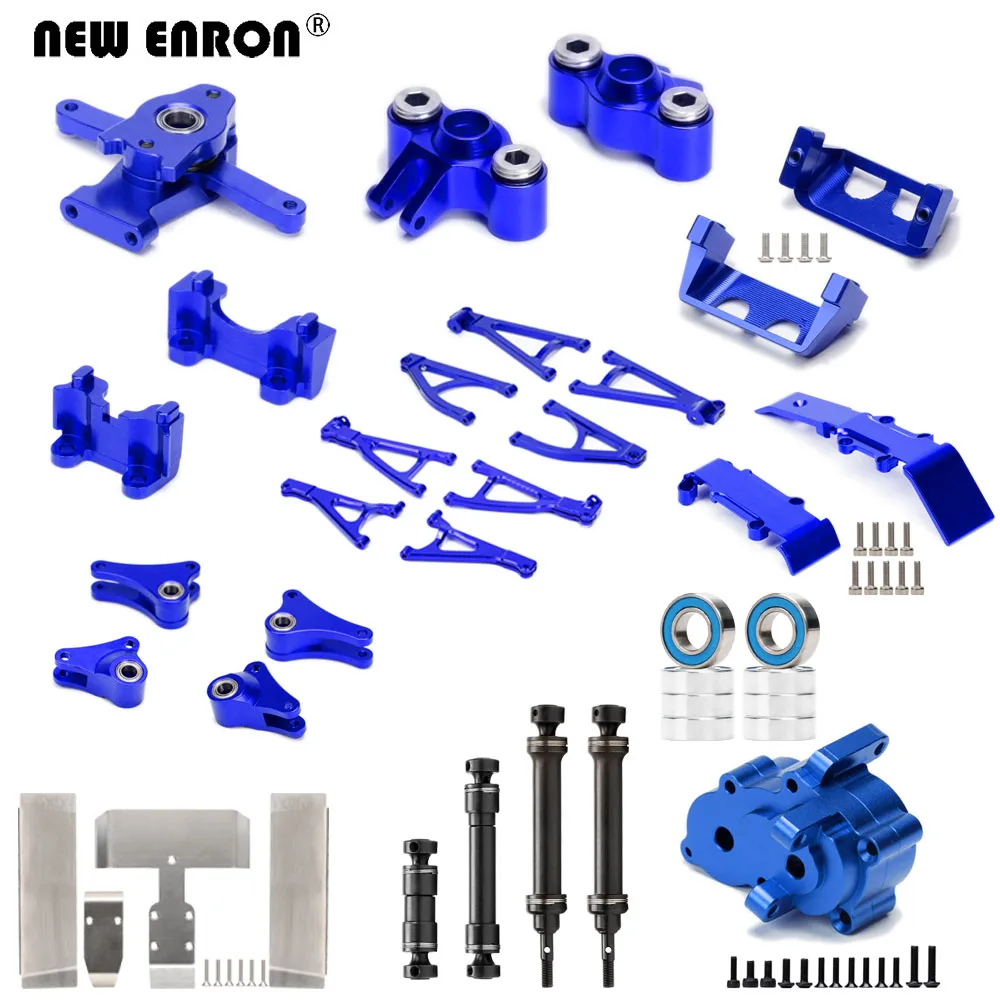 Braço de suspensão da caixa de velocidades de metais, eixos de transmissão cvd, montagem de direção, placa antiderrapante para carro rc traxxas mini 1/16 e-revo vxl 71076 71054