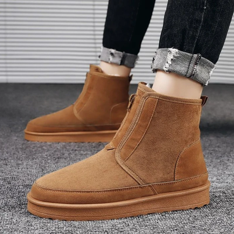 

Winter Platform with Zip Warm Boots for Men Trendy 2025 Non Slip New High Quality Y2k Casual Fashion Comfortable Man Shoes Sale
