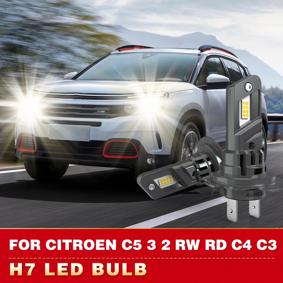

2x H7 LED Canbus Headlight Bulb 24000LM LED Car Head Fog Light with Fan Wireless Turbo Led For Citroen C5 3 2 RW RD C4 C3