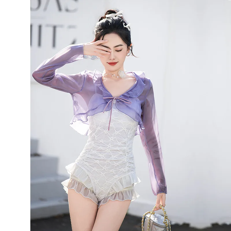 

Swimsuit One-piece Suspender Soaking in Hot Spring Swimsuit Showing Thin Belly Covering Advanced Sense Vacation Sexy Swimwear