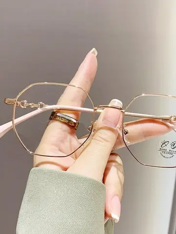 Ultralight Glasses Women Men Anti Blue Rays Polygon Frame Eyeglasses Anti-radiation Eyeglasses Korean Ultralight Glasses