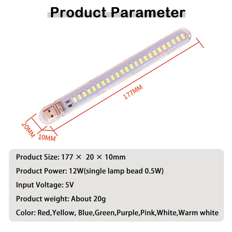 DC5V USB 24LEDs LED Night Light With EU US Plug Red Yellow White Blue Green Purple Pink Colored Lamp For Bedroom Decoration