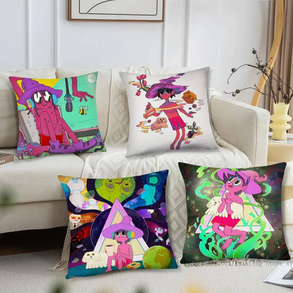 The M-Midnight G-Gospel Anime Pillow Case Fashion Square Pillowcase Bedroom Sofa Room Ins Decoration Leisure
