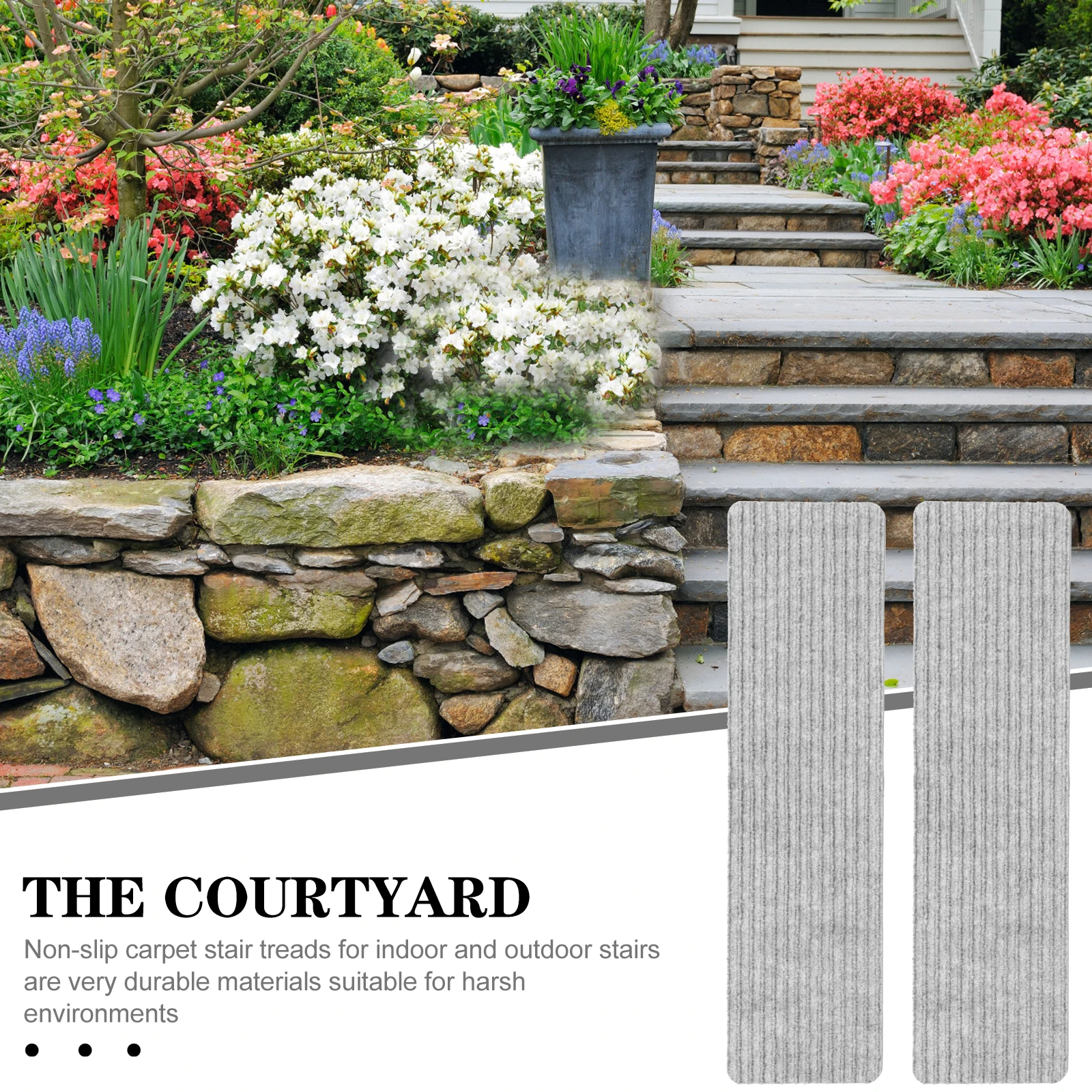 

2Pcs Non-Slip Stair Treads Self-Adhesive Household Step Pads Comfortable Foot Feeling Mute Up Downstairs Non-Skid Stair Treads