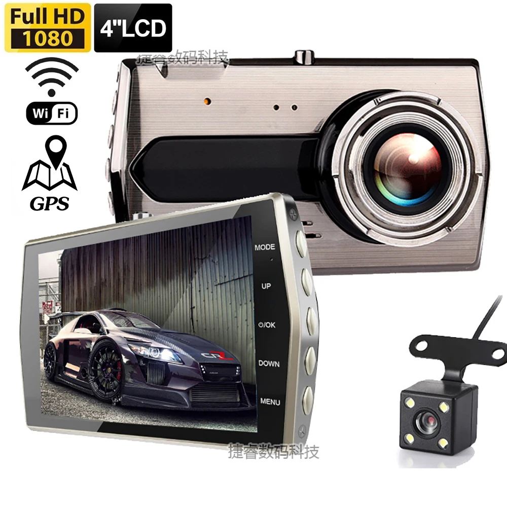 

Car DVR WiFi Dash Cam Full HD 1080P Rear View Vehicle Camera Video Recorder Black Box Auto Dashcam GPS Logger Car Accessories