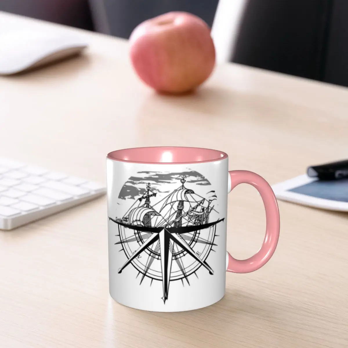Nautical Compass Captain Anchor Boat Mug Funny Ceramic Coffee Cups Tea Mugs Milk Cup Drinkware Gifts for Friends